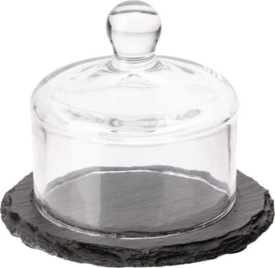 Natuursteen plateau met stolp - ø10 -5cm