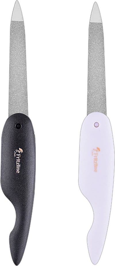 Fritzline 2x Inklapbare Reisnagelvijl - nagelvijl - vijl - nagelveil - nagelverzorging - teennagel vijl - diamantvijl - nail file - nagelvijl metaal - nagelvijlen - veil