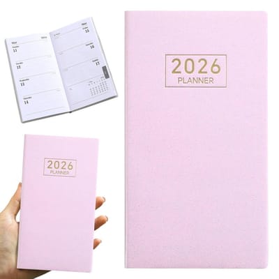 Agenda 2026 - A6 Formaat - 128 Pagina’s - 12 Maanden Kalender - Life Planner 2026 - Jaaragenda voor werk & privé - Planner - Journal - Organizer - Planner voor Werk Studie Thuis - Roze