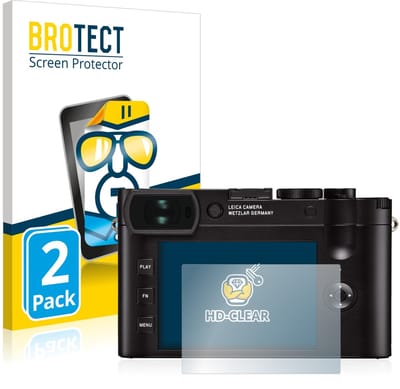 BROTECT - Screenprotector voor Leica Q2 - Folie Beschermfolie transparant 2 Stuks