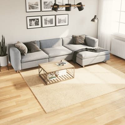 vidaXL - Vloerkleed - HUARTE - laagpolig - zacht - wasbaar - 240x240 - cm - crème