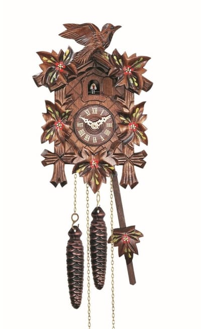 Engstler - 522/6_QM - Koekoeksklok - Kwarts - Notenhout - met muziek - 22 cm