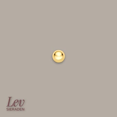 Lev Sieraden - 14 karaat Geelgouden Labret 1.0 x 8 mm met 1 ball 4 mm - Gold - Piercing - labret piercing - neuspiercing staafje - tragus piercing - Monroe piercing- Oorpiercing