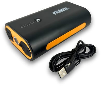 KRAKEN Powerbank 12V voor SUP Pomp en Kajak - Externe Draagbare Accu 6000 mAh - Sigarettenaansteker Aansluiting 15A - USB-A en USB-C Oplaadpoorten - Opladen via Stopcontact - Compact en Lichtgewicht - Geschikt voor alle Elektrische 12V Pompen