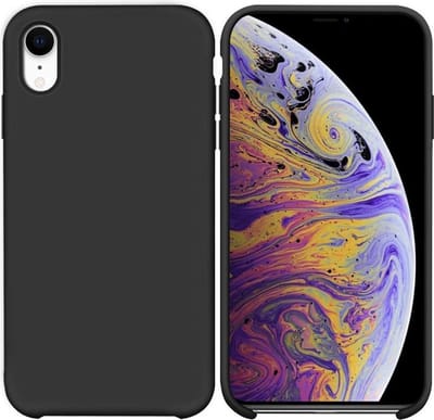 LuxeBass Hoesje geschikt voor Apple iPhone Xr - Anti Scratch - Silicone case - Kunststof - Soft cover - Zwart