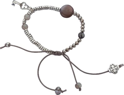 Behave - Armband dames - Grijs natuursteen sleutel - Bohemian stijl