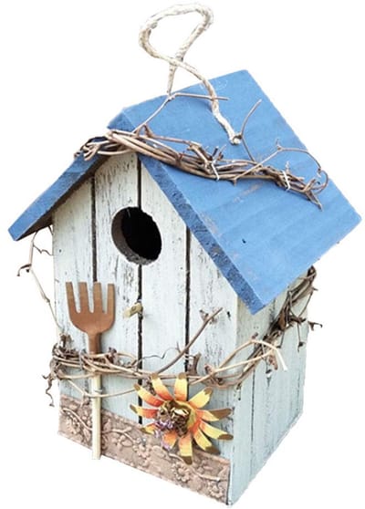 Vogelhuisje, Hangende Vogelhuisje voor Buiten Gesneden Bloemen Vogelhuisje Retro Arts and Crafts Country Cottages Vogelhuis voor Outdoor Yard Tuin Veranda Patio Country Decor