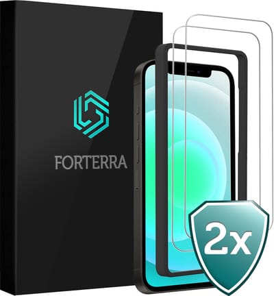 Screenprotector 2 Stuks - Geschikt voor Apple iPhone 12 - Met Installatie Frame - Beschermglas - Gehard Glas - Tempered Glass - Screen Protector