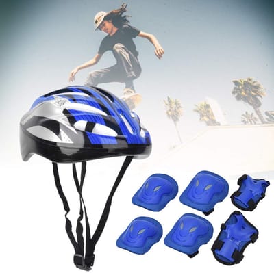 Beschermingsset Rolschaatsen - Valbescherming Sport - Veilig Sporten - Ademend Zweetabsorberend - Volwassen Maat - Rood Blauw Zwart