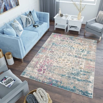 Tapiso Lazur Vloerkleed Grijs Vintage Modern Woonkamer Tapijt Maat- 140x190