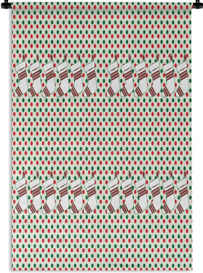 Wandkleed - Wanddoek - Kerstmis - Patroon - Vintage - 120x180 cm - Wandtapijt