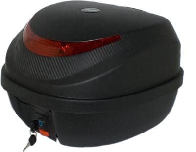 TOP CASE ZWART 32 LITER KOFFER MET RUGSTEUN scooter & motor