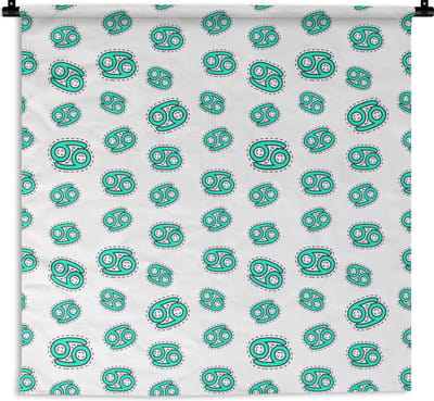 Wandkleed - Wanddoek - Kreeft - Astrologie - Zodiac - Design - 180x180 cm - Wandtapijt