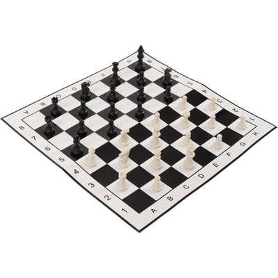 Ensemble 2 en 1 Échecs et Dames 32 Pièces d'Échecs 24 Pièces de Dames Échiquier en Papier Ensemble Combiné pour Enfants et Adultes white