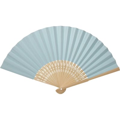 Chinese Opvouwbare Bamboe Ribben Waaier DIY Blanco Papieren Waaier Bruiloft Vrijgezellenfeest Decor blauw
