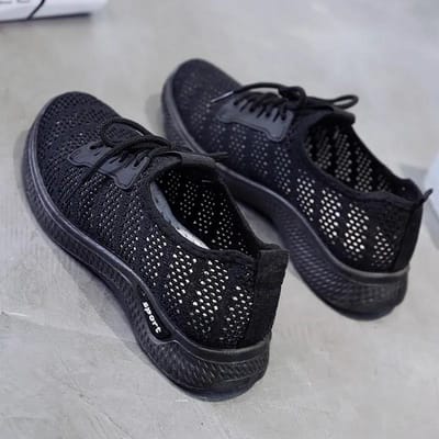Zomer Mesh Ademende Casual Sneaker Nieuwe Mama Schoenen Lichtgewicht Zachte Zool Hardloopschoenen 40 black