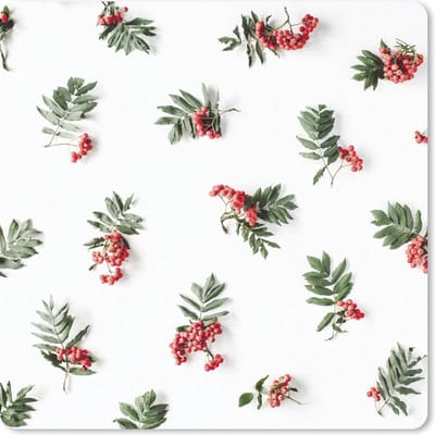 Muismat 20x20 cm - Mousepad Winter - Wit - Mistletoe - Muismatten - Kerst - Cadeau - Kerstcadeau voor mannen en voor vrouwen