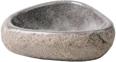 Ronde Waskom van Natuurlijke Riviersteen – 30-35x15x1,5 cm – Grijs