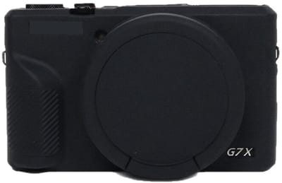 LISM-Geschikt voor Canon G7X Mark III, Zwart zachte siliconen camerahoes met afneembare lensdop, krasbestendig, Geschikt voor Canon G7X Mark III camera-accessoire - Zwart.