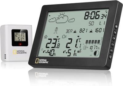 Weerstation met Thermometer, Hygrometer en Barometer – Weersvoorspelling, Binnen- en Buitentemperatuur, Draadloze Sensor