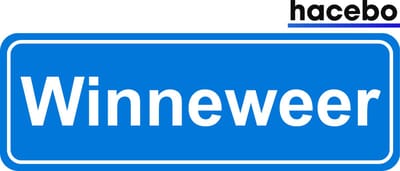 Hacebo - Plaatsnaam Sticker - 29x10 CM - Winneweer sticker - Verkeersborden sticker - grappige cadeaus - Winneweer