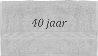 Handdoek - 40 jaar - 100x50cm - Wit