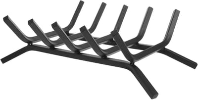 Houtrek Binnenhaard - Houtopslag Haard - Netjes Stapelen - Robuuste Metalen Constructie - 42x30x13 cm - Zwart