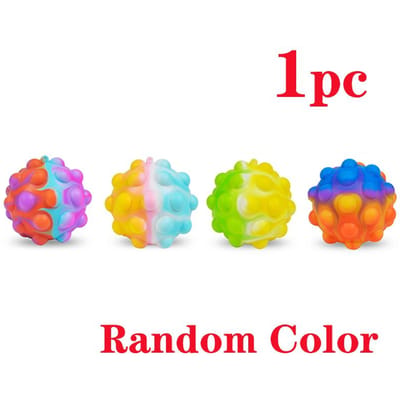 4-12 Stuks Stressbal Fidget Speelgoed 3D 3D Bal Druk Bubbel ADHD Autisme Stressverlichting Sensorisch Speelgoed Feestbedankjes voor Kinderen Volwassenen yellow
