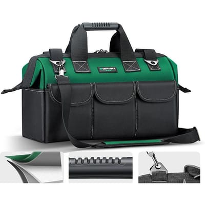 Sac de Rangement pour Outils 13/17 POUCES Imperméable Grande Capacité Sac à Outils Sac de Rangement Multifonctionnel 40*21*19cm vert