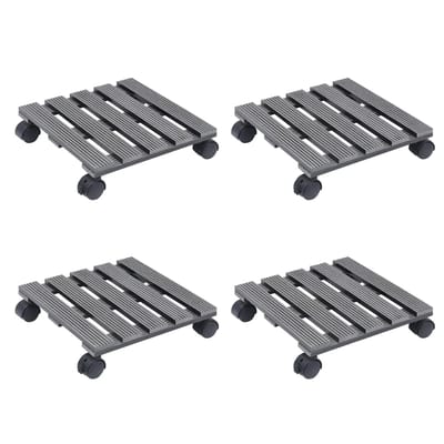vidaXL - Plantentrolleys - 4 - st - 30x30x7,5 - cm - HKC - grijs