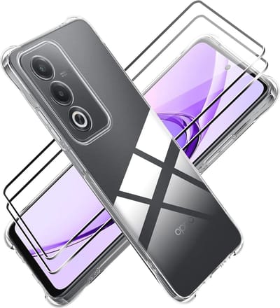 Hoes voor Oppo A80 5G met Beschermfolie en Camerabescherming - Stootvaste TPU Transparante Telefoonhoes