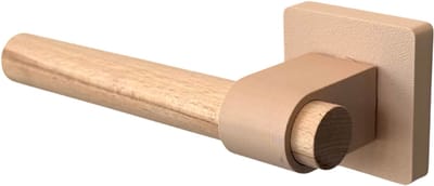 Home 3D® - Deurklink Beige – Vierkant Rozet – Beukenhout – Voor Binnendeur / Interieurdeur – Gemakkelijk te monteren – Stijlvolle deurkruk