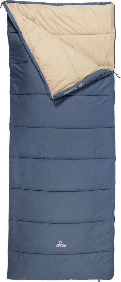 NOMAD® Blazer Slaapzak Dekenmodel | Blauw | 205x80 cm | Katoen | Aanritsbaar | Tochtstrip | Tweewegrits | Incl Hoes
