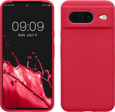 kwmobile telefoonhoesje geschikt voor Google Pixel 8 - Hoesje met siliconen coating - Smartphone case in granaatappelrood