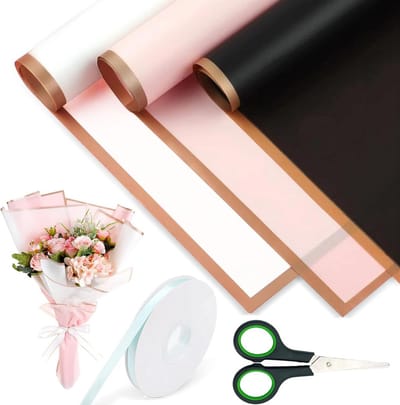 30 Vellen Waterdicht Bloemencadeaupapier Inclusief Lint en Schaar