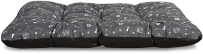 Hondenbedkussen PRESTIGE 120x80 cm waterdicht zilveren botten