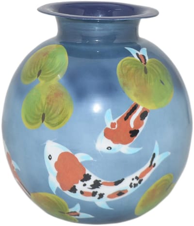 Colmore by Diga Vaas- vissen- blue enamel IR 24x24x26 cm