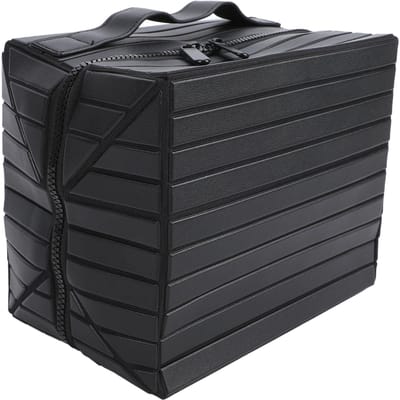 Neerklapbare Make-uptas Waterdicht Meerdere Vakken Opvouwbare Reis Cosmetische Tas Toiletartikelen Organizer Zwart zwart