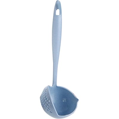 Passoire à long manche 2 en 1, filtre rond anti-brûlure, cuillère gray