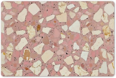 Placemats 45x30 cm - Placemat kunststof - 1 stuk - Roze - Decoratie - Stenen - Terrazzo - Borden onderleggers - Decoratie voor op tafel - Keuken tafeldecoratie accessoires - Vinyl onderlegger - Tafelversiering