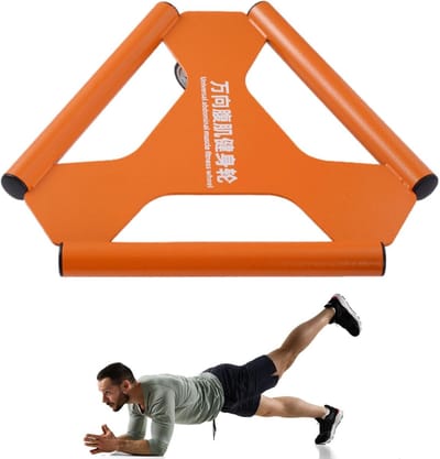 Buikspierroller - Trainingswiel Romptrainer - Core Training - Driehoekig Ontwerp - 30 cm - Blauw Oranje