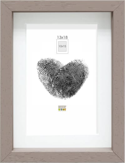 Deknudt Frames Fotolijst - taupe met passe-partout - 10x15 / 13x18 cm