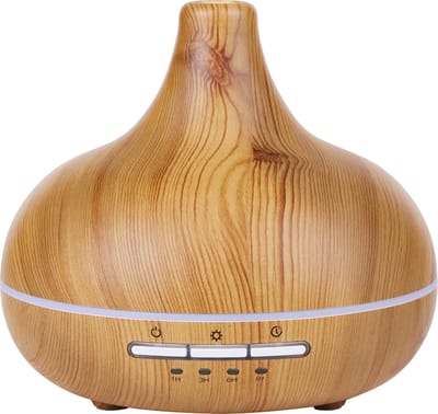 Grundig Aroma Diffuser Luchtbevochtiger 300ml- Elektrische Geurverspreider Met LED Verlichting en Timer - Aromatherapie Met Etherische Oliën - Geur Verspreider - Bamboe