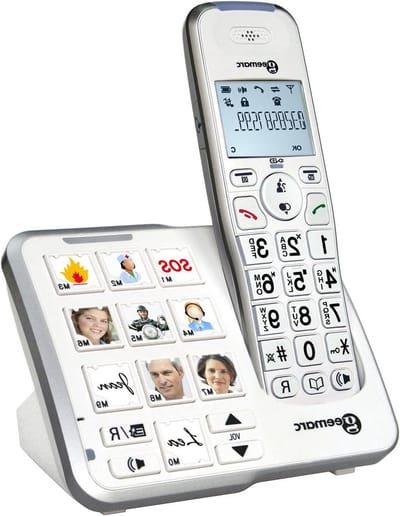 Versterkte Vaste Telefoon - Senioren Telefoon - Duidelijk Bellen - Foto Sneltoetsen - 105 x 135 x 18 cm - Wit