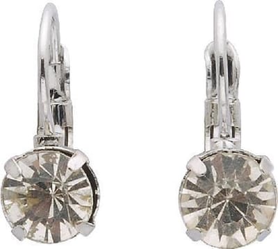 Behave - Dames oorbellen hanger met steen - Zilverkleur klassiek