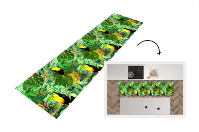 Keukenloper - Loper keuken - Vogel - Patronen - Jungle - 200x50 cm - Keukenloper vinyl