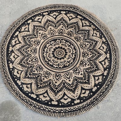Dutch Lifestyle Jaipur - Jute - Vloerkleed - 150x150 cm - Grijs