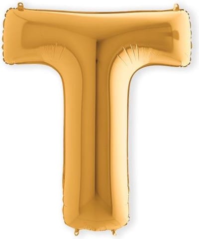 Folieballon letter T goud (100cm)