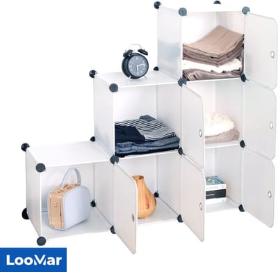 LooMar Kledingkast - Losse Compartimenten - Kledingrek - Kledingkasten slaapkamer - schoenenkast – Schoenenrek - Wit