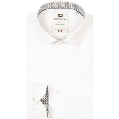 Giordano Overhemd Maggiore Diagonal Stripe Double Twill Two-Ply Cotton Wit / male